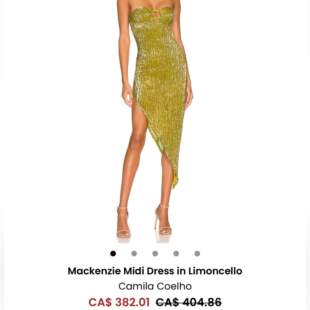 REVOLVE Mackenzie Asymmetrical Midi Dress in Limoncello